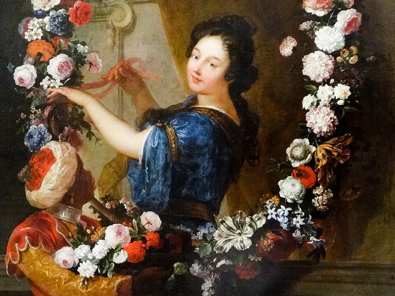 1653-Jean-Baptiste Belin - Donna in una ghirlanda di fiori che formano un medaglione - Museo delle Belle Arti di Caen